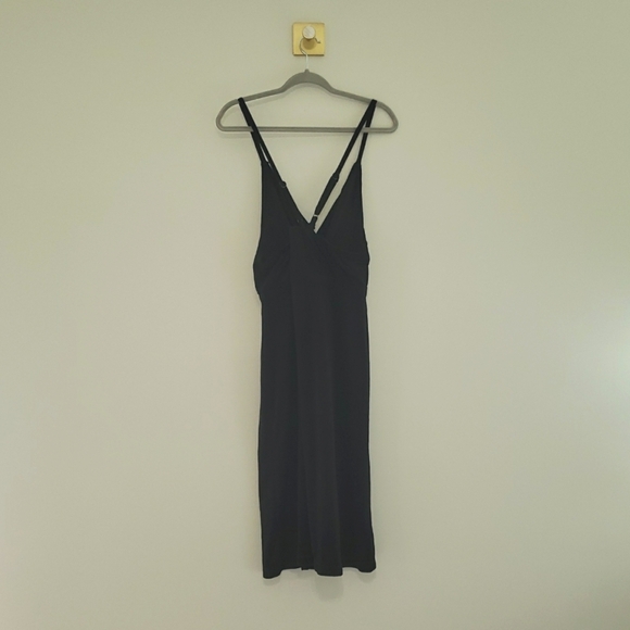 Torrid Midi Lightweight Terry Wrap Cover Up Dress 1X Black Side Slit Stappy Soft - Picture 7 of 16